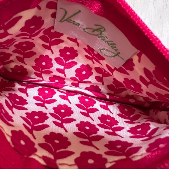 Vera Bradley Pink Paisley Floral pattern Zip small ID Wallet like new Condition - Picture 4 of 8